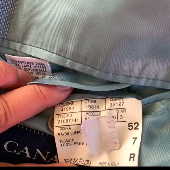 CANALI 100% New Wool Blue 2 Button Suit Sport Coat Blue 52R Italy 42R US 13220 - Picture 11 of 16